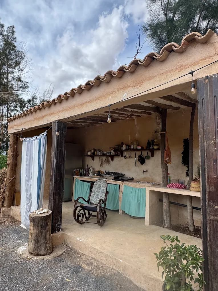 The open-air farm kitchen